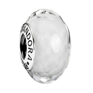 Pandora white faceted muranos